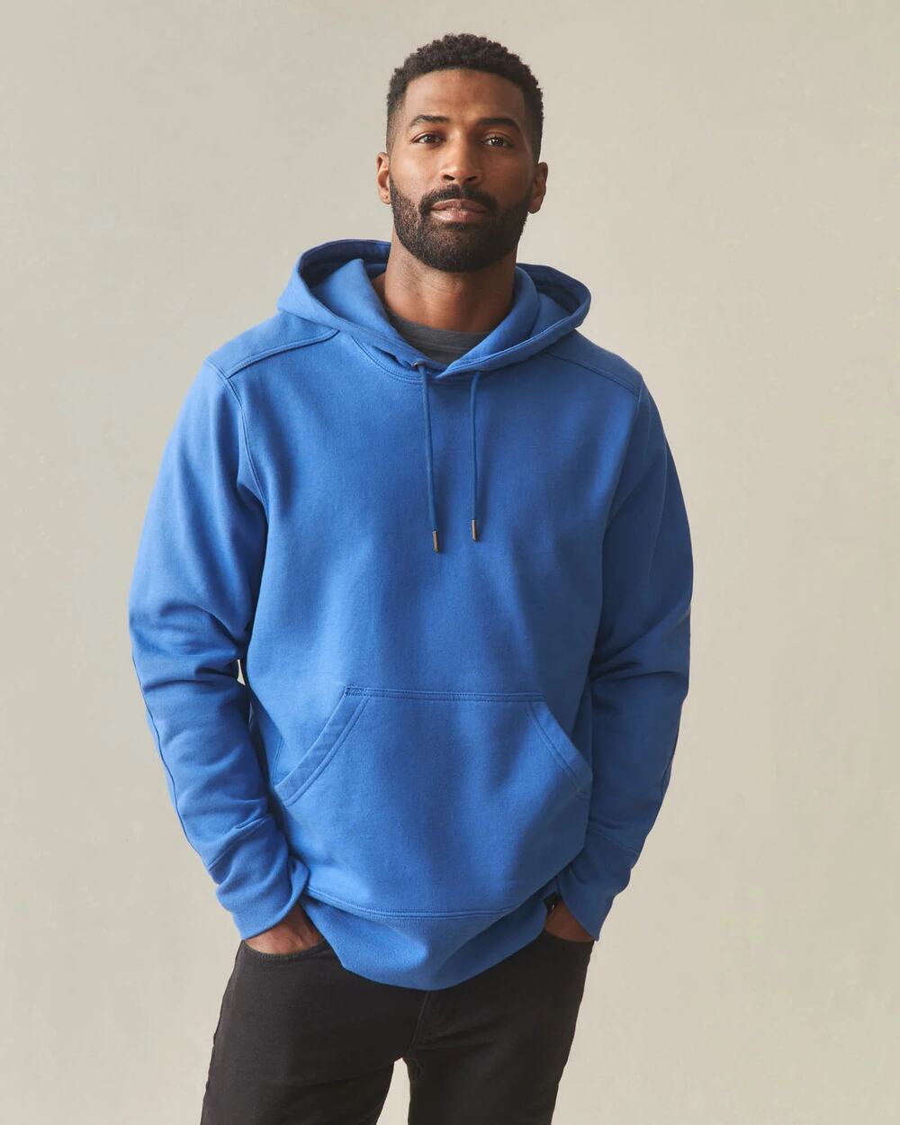 NWOT American Giant Mens Classic Pullover Hoodie Sweatshirt Bright Cobalt Blue L